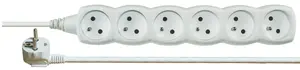Power distribution unit (PDU) EMOS 1902060500 — 6 AC outlets, 5 m cable, 10 A, 220–240 V, white