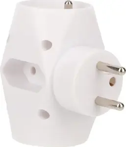 Plastrol sadalītājs R-21 — 2 kontaktligzdas ar zemējumu un 2x Euro, balts