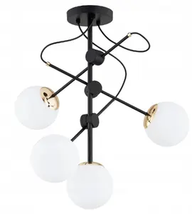 Griestu lampa ALFA Olimp Alfa 63357 4xE14 melna/zelta – 4 ligzdu LED