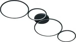 Потолочный светильник TRIO RONDO 622610432 черный LED накладной для столовой