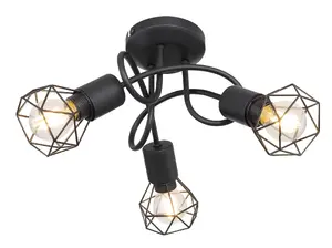 Ceiling lamp GLOBO 54802S-3D, metal housing, E14 sockets, 3-light, 36 cm diameter, 200 mm height, 230 V, IP20
