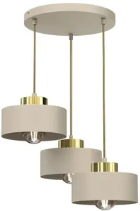 Griestu lampa Luminex Marti 9932 3x15W E27 balti/zelta — 3 spuldžu lampa