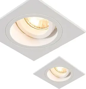 Iebūvējamā kvadrātveida downlight Zuma Line Chuck DL 92703-N, 1x50W GU10, balta