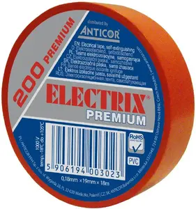 Elektroizolācijas lente Anticor ELECTRIX 200 PREMIUM 19 mm x 18 m, zila