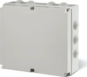 Pārsegs Scame Scabox 685.011 virsmas uzstādāms hermētisks IP55 460×380×130 mm ar kabeļu ievadiem, pelēks