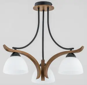 Подвесной потолочный светильник ALFA Bafia 2612340/65 — 3×60W E27, черный/коричневый