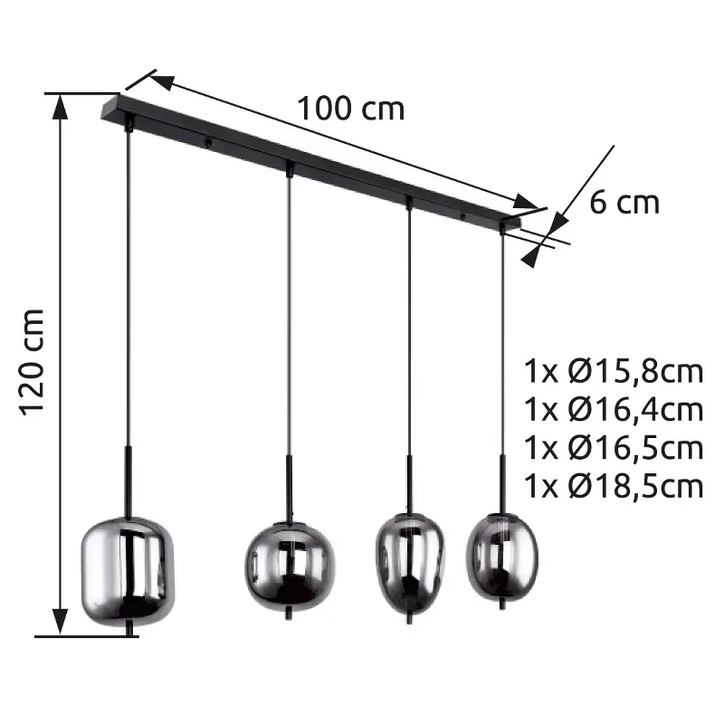 Потолочный светильник GLOBO 15345-4 E14 Photo 6
