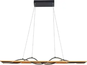 Подвесной светильник Italux Conato PND-23848-30W-BK-GD, 2x35W LED 3000K, дерево/черный