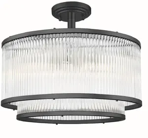 Griestu lampa Zuma Line Sergio C0528-05H-P7AC 5x60W E14, melna/caurspīdīga