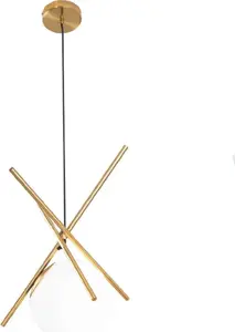 Подвесной светильник MAXlight XENA P0403 — металлический корпус, стеклянный шар, латунь и белый