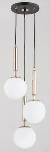 Kulons ALFA Volda Picolo 3-ziņu lustra, melna un zelta, modelis 62202