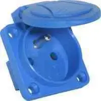 Socket outlet Elektromet GN-16A 16A 230V 2P+Z IP54 surface-mounted blue