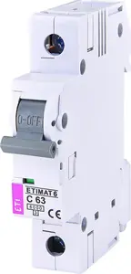 Circuit breaker 1P C 63A Eti-Polam model 002141522 single-pole 63 A characteristic C