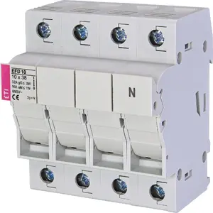 Fuse Disconnector Eti-Polam EFD 10 3P+N, model 002540005, compact 3-pole plus neutral fuse switch