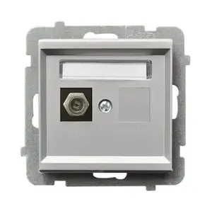 Electrical socket outlet Ospel GPA-1RF/m/38, Silver, IP20, 71×71×35 mm