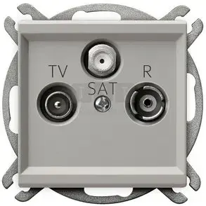 Ospel RTV-SAT outlet socket GPA-RS/m/82 — coaxial and TV/FM terminal, IP20, kaszmir finish