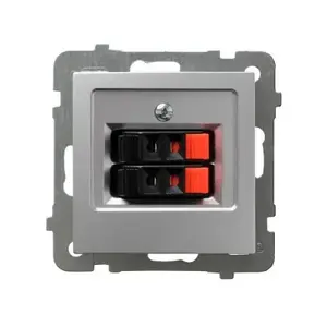 Ospel GG-2G/m/18 electrical socket outlet, silver, IP20, 71×71×40 mm
