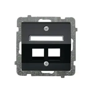 Розетка Ospel GPK-2RS/p/33 чёрная, IP20, 71×71×44 мм