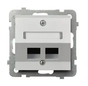 Розетка Ospel GPK-2GS/p/00 — белая, IP20, 71×71×44 мм
