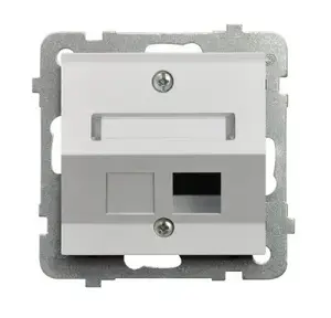 Розетка Ospel GPK-1GS/p/00 белая, IP20, 71×71×44 мм