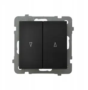 Switch Ospel ŁP-7G/m/33 — single-pole (zwierny) jalousie/blind switch, black metallic