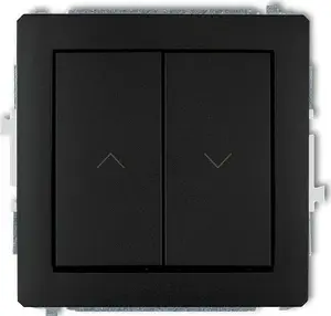Wall-mounted flush-mounted roller shutter switch Karlik 12DWP-88 black matte — single-pole control