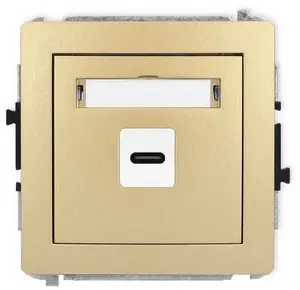 Sienas USB kontaktors Karlik 29DGUSB-7 vienvietīgs USB-C ports zeltains