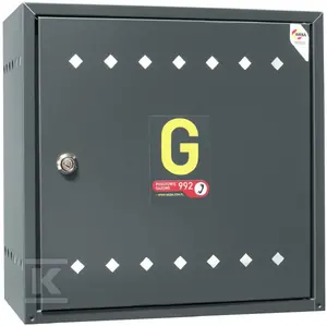 Gas meter box Weba wall-mounted metal 600×600×250 mm with flat top, anthracite