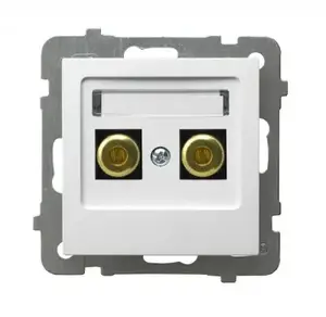 Socket outlet Ospel GGN-1G/m/00, single-gang wall socket, white, IP20, 71×71×47 mm