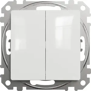 Schneider Electric double push button Sedna Design, white — wall-mounted control switch