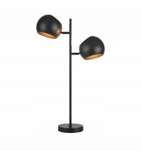 Galda lampa Markslojd Edgar 108691 — 2x40W E14, melna/zelta apdare