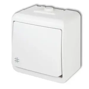Pushbutton switch Karlik WHE-6, IP54, 250 V AC, 10 A
