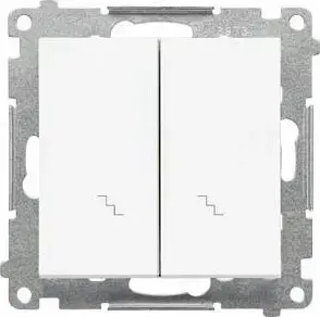 Switch Kontakt-Simon TW6/2.01/111 double module 10 AX 250V~ quick-connect white matte