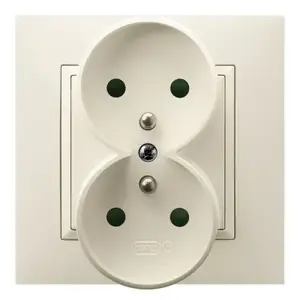 Socket-outlet Ospel GP-2UZ/27, 16 A, IP20, dimensions 82×82×45 mm