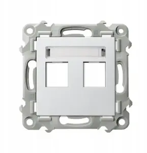 Ospel SZAFIR double Keystone wall plate, simple white, model GPK-2Z/p/00