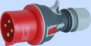 Portable straight industrial plug Elektromet TWIST 4P 32A 400V model 922076 (red)