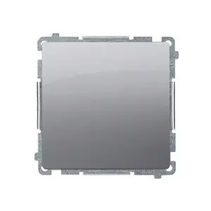Electrical switch Kontakt‑Simon BMW1.01/21 — stainless steel finish, 250 V AC, 10 A, IP20/IP44, 75×41 mm