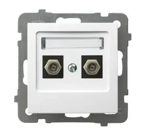 Socket outlet Ospel GPA-2GF/m/00 — white, IP20, 71×71×34 mm