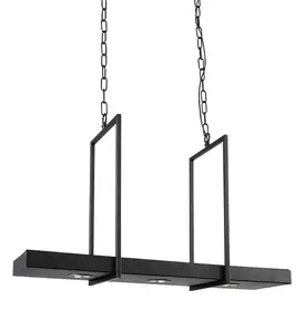 Griestu lampa Markslojd TRAY LED 9 W, taisnstūra 800×225×500 mm, melna, 3×3 W, kabelis 1,2 m