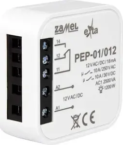 Electromagnetic Flush-Mount Relay ZAMEL PEP-01/012 12VAC/DC 10A (EXT10000258)