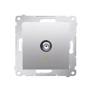 Розетка Kontakt-Simon DASF1.01/43, серебристая, пластиковый корпус, IP20, 75×75×36 мм