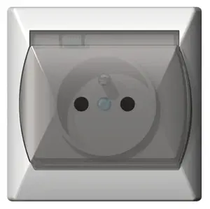 Socket outlet Ospel GPH-1AZ/00/w, 16 A, IP44, white, 85×85×42 mm