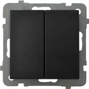 Ospel smart double cross switch ŁP-19G/m/33, black metallic finish, double gang cross-type