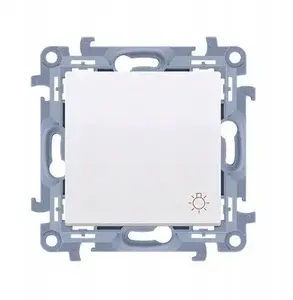 Push button light switch Kontakt‑Simon CS1C.01/11 white — single‑gang, momentary control
