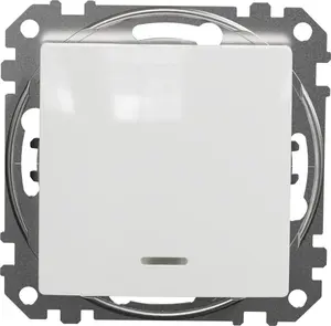 Sienas krustslēdzis SCHNEIDERE Sedna Design SDD111107L ar apgaismojumu, balts