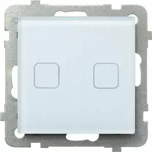 Smart wall touch switch Ospel Sonata Touch ŁPD-26RS/M/31 double stair/cross with illumination 10AX 230V white glass