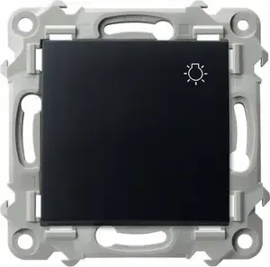 Wall switch Ospel Szafir ŁP-5Z/m/33 1-gang momentary 'światło' black metallic