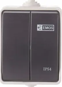 Surface-Mount Switch EMOS A1398.1 2P IP54 gray-black