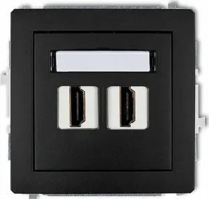 Wall outlet double Karlik Deco 12DHDMI-4 HDMI 2.0 matte black