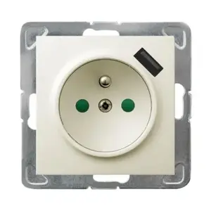Розетка Ospel GP-1YZPUSB/m/27 с USB, 16 A, IP20, 73×73×50 мм
